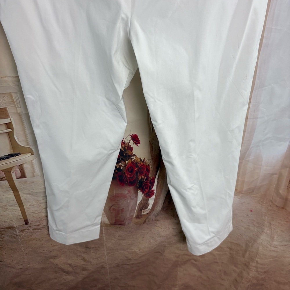 NEW Ashley Stewart Elegant White Ankle Pant - Picture 6 of 9